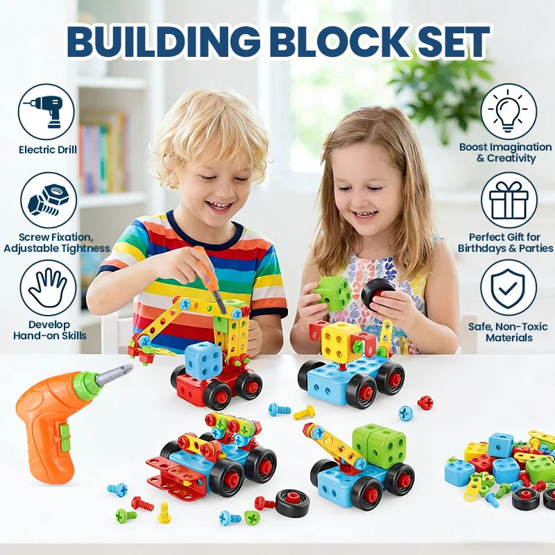 스플라이싱 스크류 분해 장난감 빌딩 블록 과학 및 교육 DIY 조립 스크루드라..