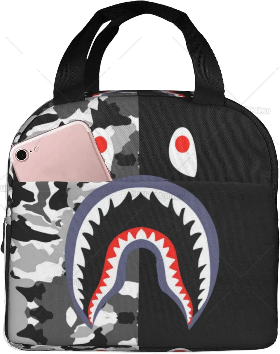 

Забавные сумки для обеда с изображением акулы, герметичная изолированная сумка-тоут для обеда, женская и мужская сумка для пикника с термоизоляцией на 4 часа