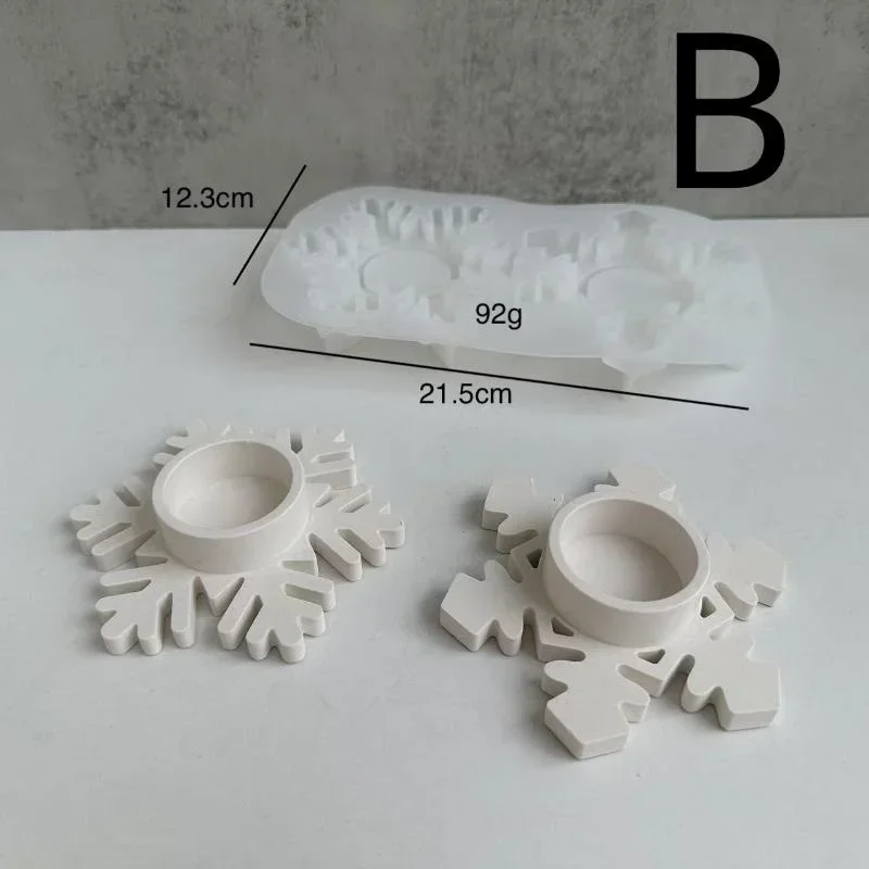 Creative Crystal Christmas Snowflake Jewelry Mold Handmade Aromatherapy Candle Mold Suitable Kids Birthday Cake Decoration Tool