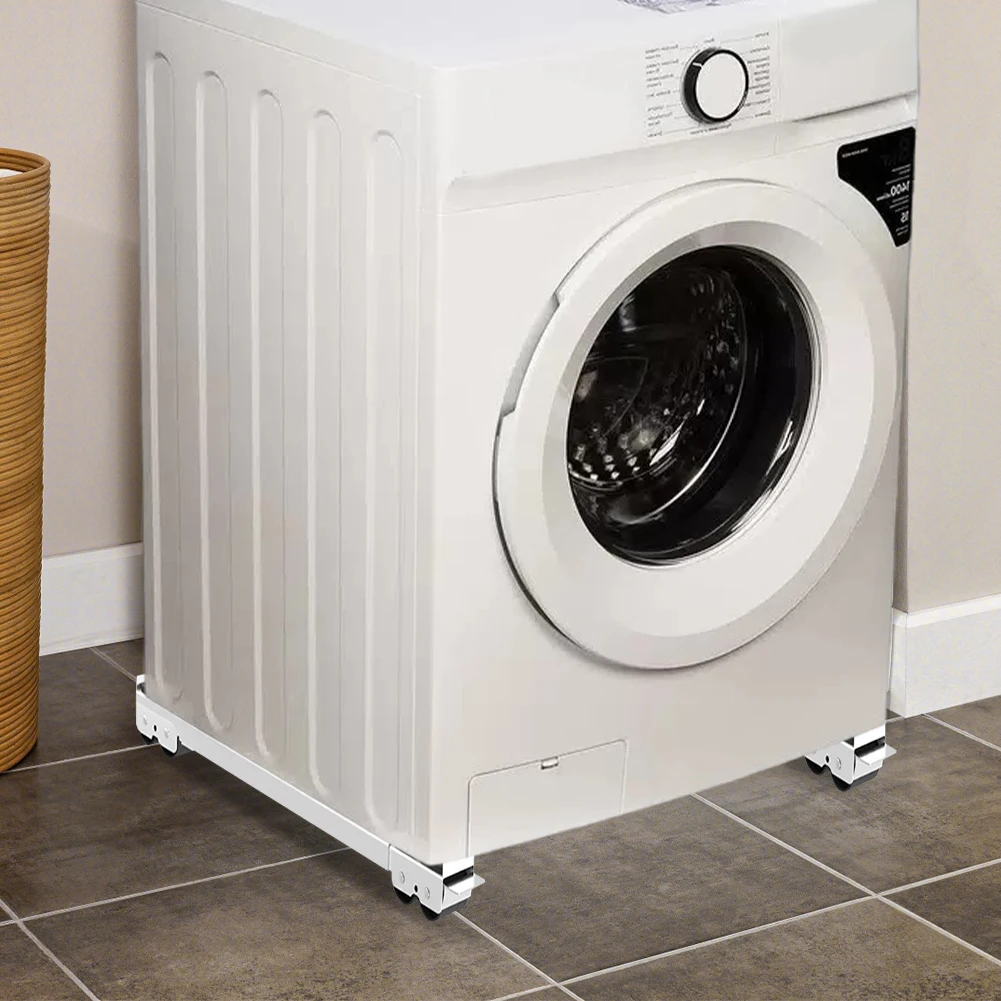 2Pcs Rail with Wheels Non Slip Refrigerator Base Holder Extensible Mobile Roller for Washing Machines Refrigerator