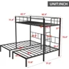 Triple Bunk Bed,Twin Bunk Beds for 3 with Guardrails,Ladder & Upper-Bed Platform,Detachable 3 Bunk Beds for Children,Black 2