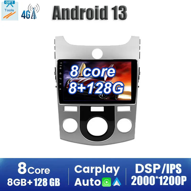 

Carplay Android 13 DSP Car Radio Multimedia Stereo Player WiFi GPS Navigation For Kia Cerato 2 TD 2008 - 2013