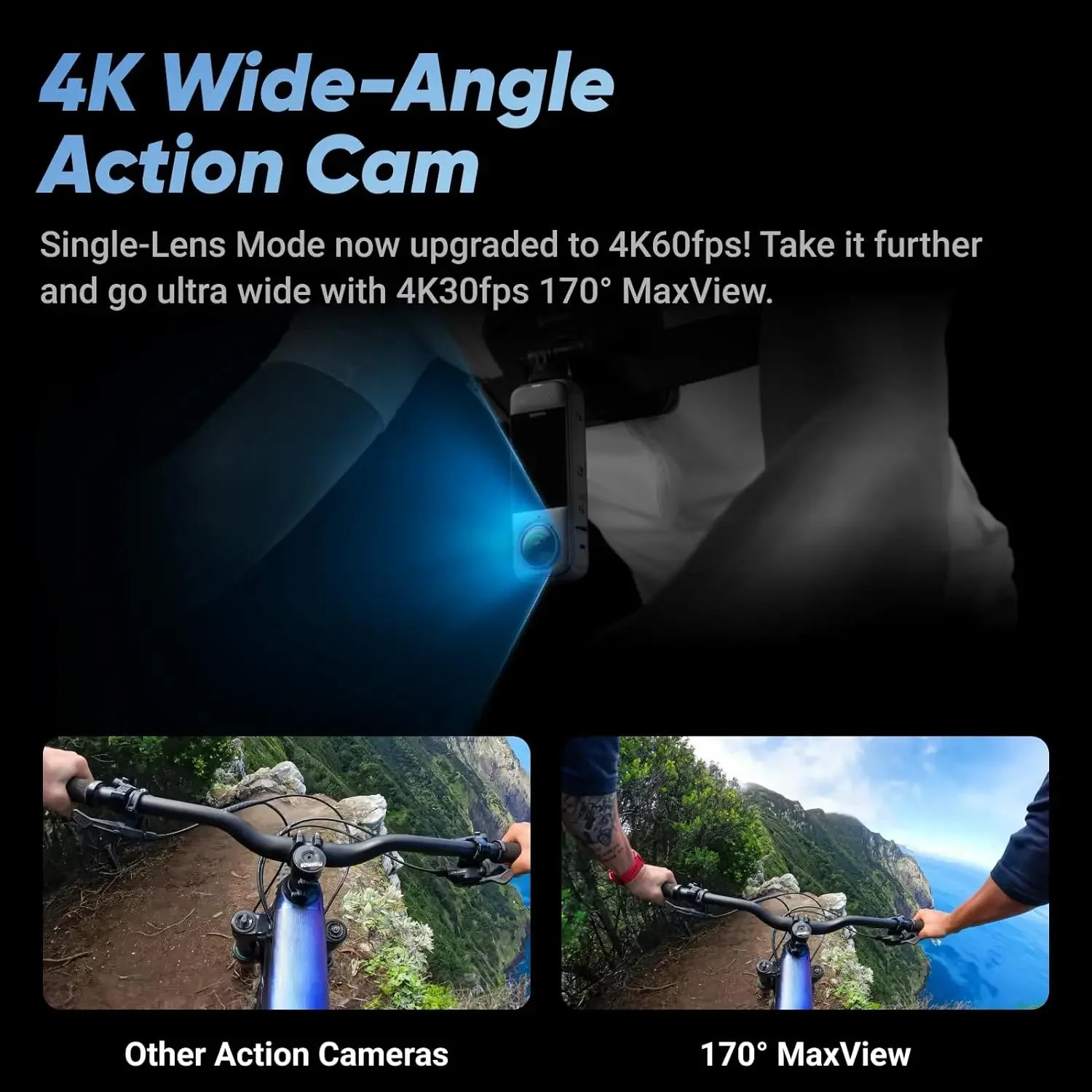 Insta360 X4-Waterproof 8K 360 Action Camera, 4K Wide-Angle Video, AI Editing, Stabilization, for Sports, Travel, Outdoor action camera