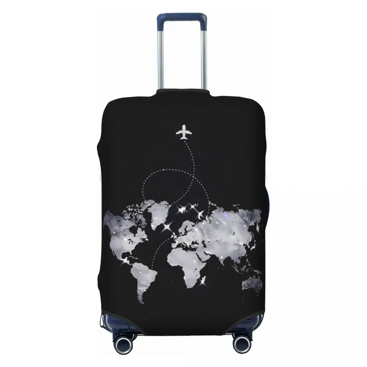 Flight Suitcase Cover Travel Map Cartoon Business Protection Holiday Elastic Luggage Supplies 2