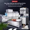 Big Freestanding Sanitizing Semi Automatic Uncovered Hood Type Commercial Washing Dish Dishwasher Machine For Restaurant 6
