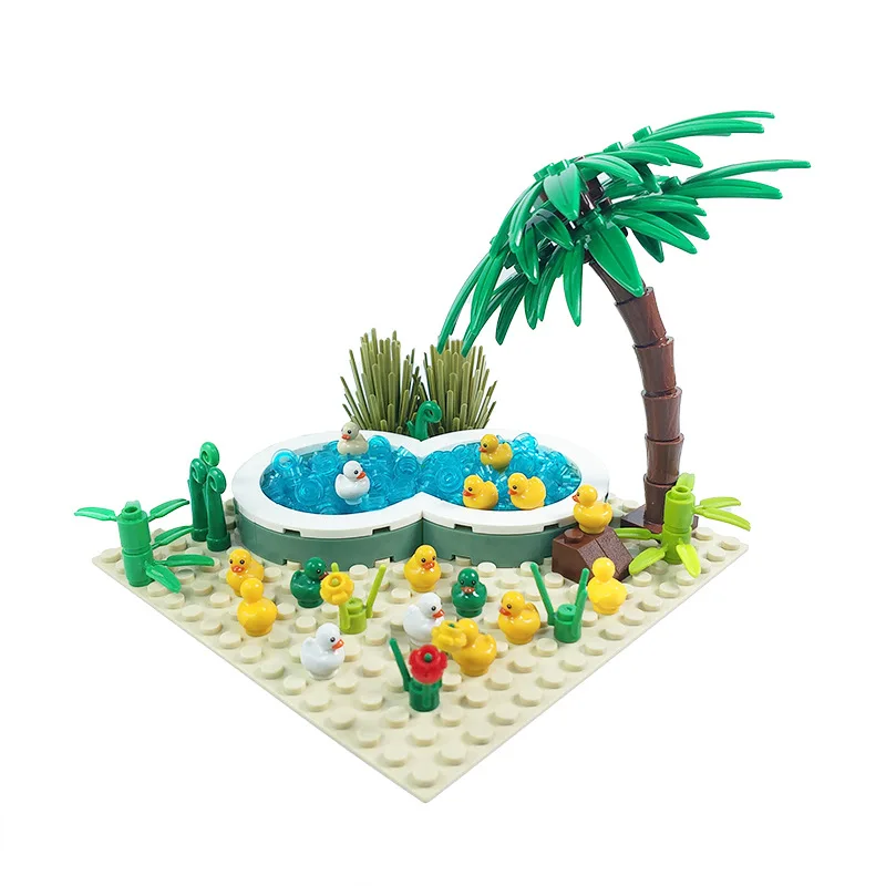 Farm Pasture MOC Building Blocks Bricks Toys Stable Chicken Coop Kennel Animal Pig Dog Horse Sheep Cows Compatible With LEGO