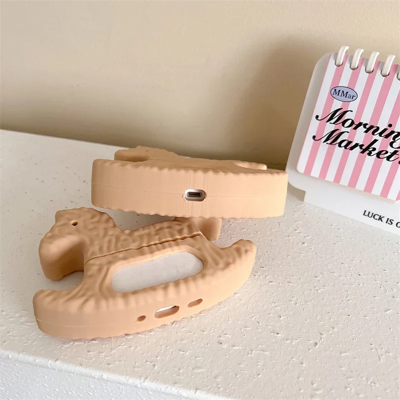 Cute Kids Simulation Cartoon Trojan Horse Headphone Cover For Apple Airpods 1/2 3 4 Pro/Pro2 Hollowed Out Silicone Case