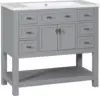 36'' Bathroom Vanity with Single Sink Combo, Modern Bathroom Sink Cabinet with 2 Soft Closing Doors & 6 Drawers 4