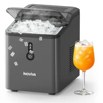 Nugget Ice Maker Countertop 6 Mins Fast Ice Production FLASHCHILL 26.5 LBS/Day Self-Cleaning Compact Portable Design Ideal for 1