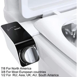 Deluxe Non-Electric Bidet Attachment with Dual Self-Cleaning Nozzles and Adjustable Temperature Control - G3/8 (Single Cold)