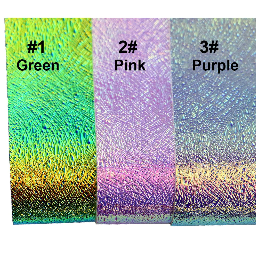 30x134cm Roll Blue Iridescent Holographic Multicolor Snake Textured Litchi Pattern Synthetic Faux Leather For Bows DIY BH152 leather fabric