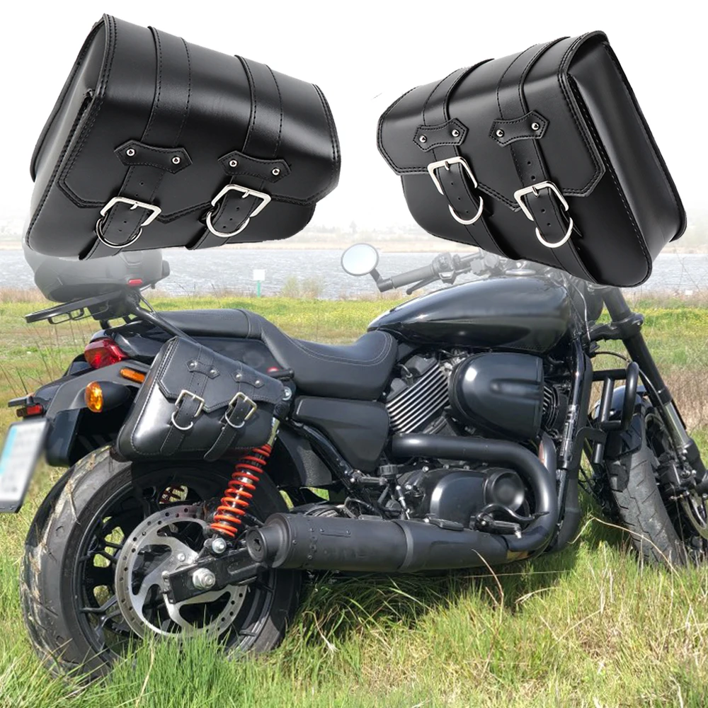 

PU Leather Saddlebag For Harley Sportster XL883 XL1200 XL Model 883 1200 Waterproof Saddle Bag Side Tool Bag Luggage Black Brown