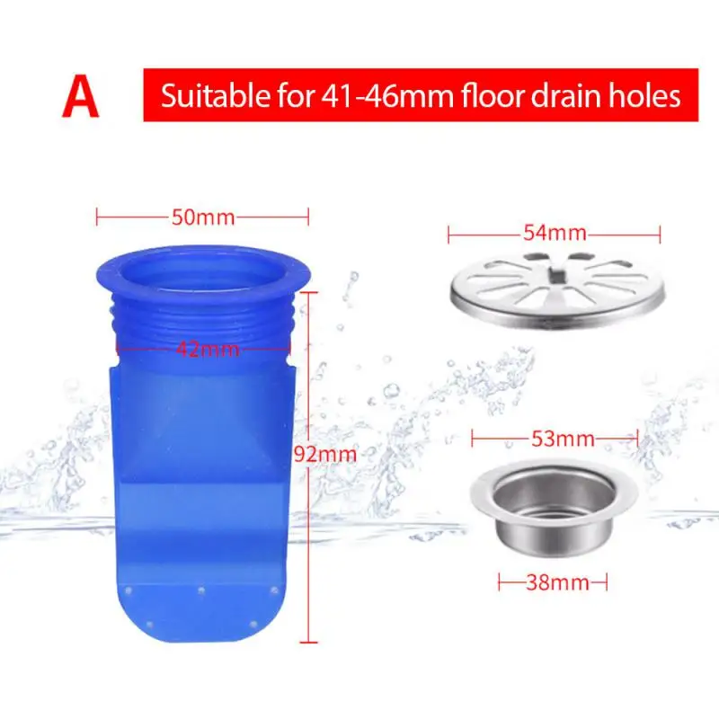 Silicone Anti-odor Stainless Steel Drain Cover Floor Drain Core Sink Filter Deodorant Kitchen Gadget Sewer Bathroom Accessories