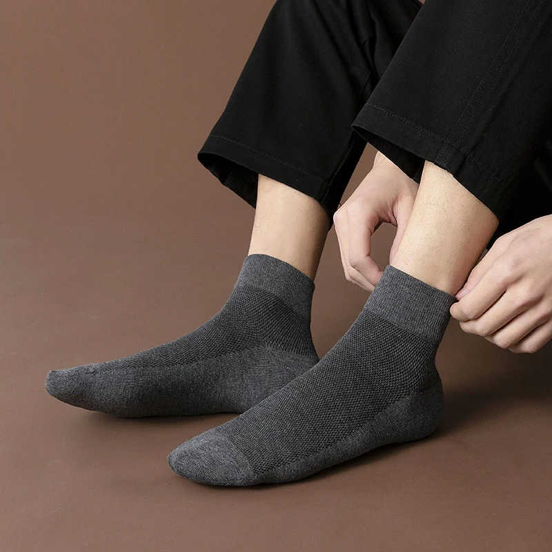 Men's Cotton Socks Casual Breathable Male Comfortable Business Soft Simple Fashions Ankle  High Quality Socks