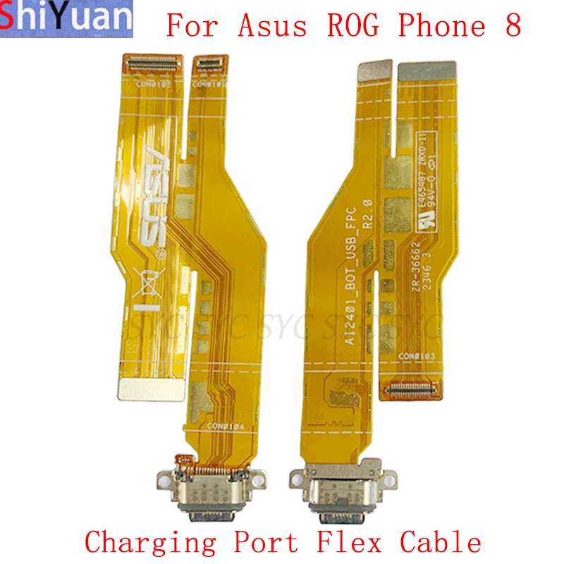

Разъем для USB-порта для зарядки, гибкий кабель для Asus ROG Phone 8 AI2401, порт для зарядки, гибкие запасные части