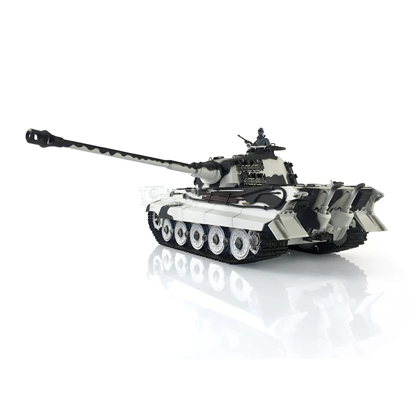 HENG LONG 1/16 7.0 King Tiger RC Tank 3888A FPV 360° Turret Barrel Recoil Sound Machine Gun BB Unit White Tiger II Toy 6