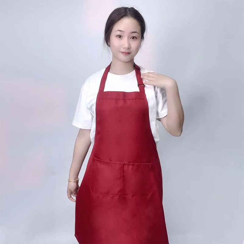 Custom Design Brand Logo Black Unisex Waiter Cooking Restaurant Pocket Printing Adjustable Hanging Neck Men Aprons for Woman 8 S5dee2661d01249a1b77fe70436a7a8ced