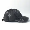 Cross Denim Baseball Cap with Jacquard Fringe, Vintage Distressed, Cropped Edge Cap for Men & Women