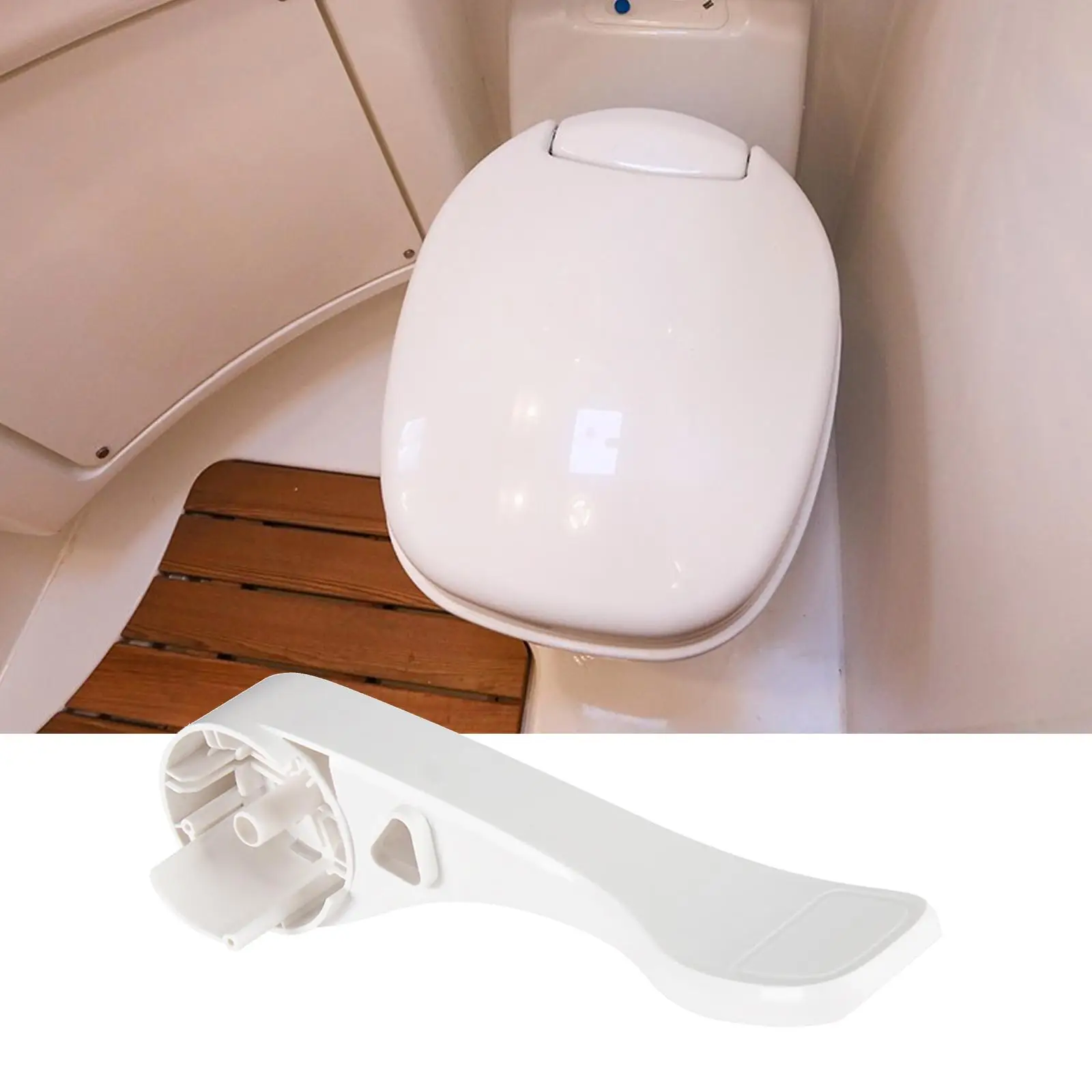 RV Toilet Foot Pedal Premium Lightweight Accessories Easy to Install Replace White Pedal Kits for Yacht Boat Marine Toilet