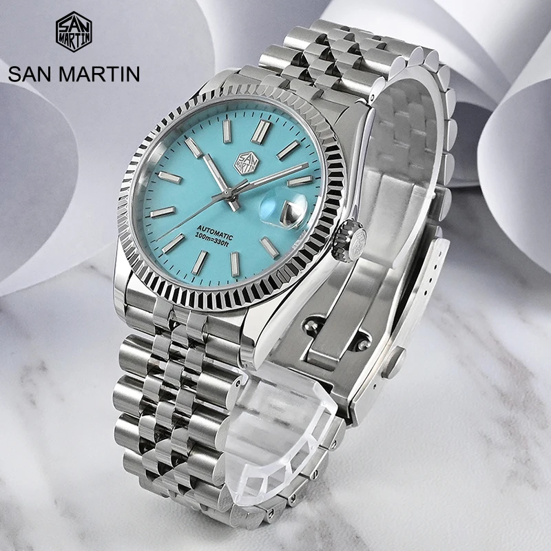 

San Martin 36.5mm Men Diver Watch Top Brand Luxury PT5000 Automatic Mechanical Watches Sapphire Auto Date Waterproof 10Bar BGW-9