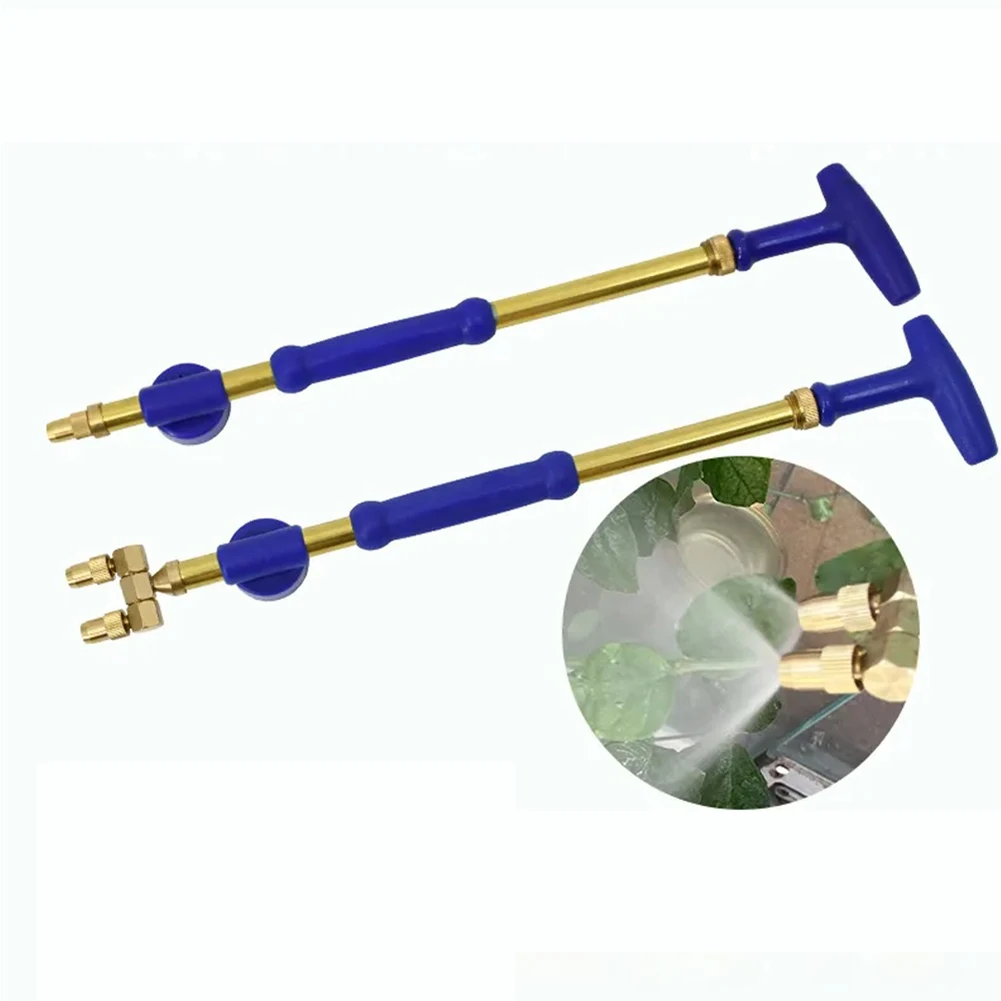 Adjustable Pull Rod Nozzle Single/Double Water Bottle Interface Brass Sprayer Agriculture Tools Nozzle Garden Watering Tool