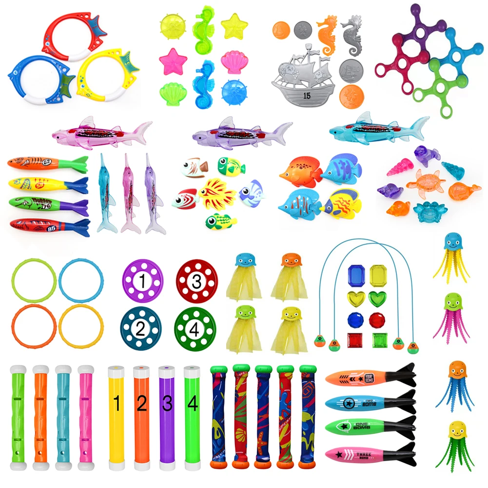 Kids Diving Game Toys Set Water Sports Throwing Toy Diving Training