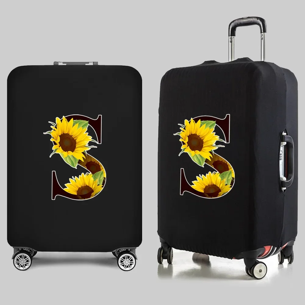 여행 필수품 수하물 보호 커버 꽃무늬 문자 프린트 18-32인치 여행용 액세서리 탄성 수트케이스 커버