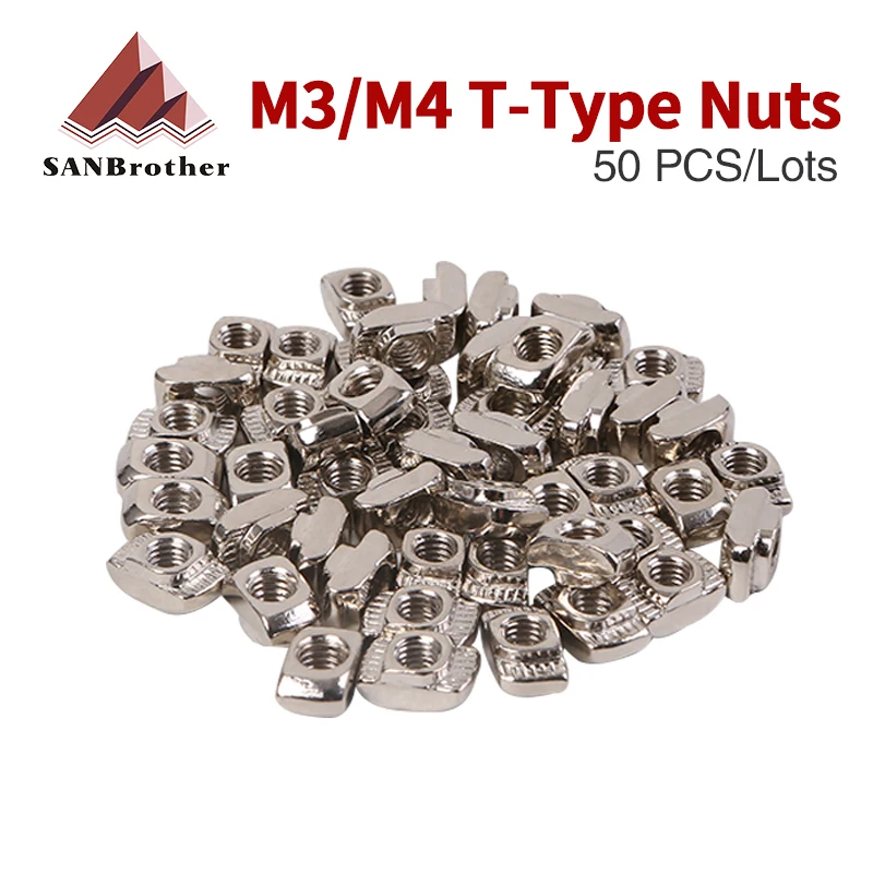 3d Printer Parts Kossel Delta M3 M4 Carbon Steel T Type Nuts Fastener Aluminum Connector For