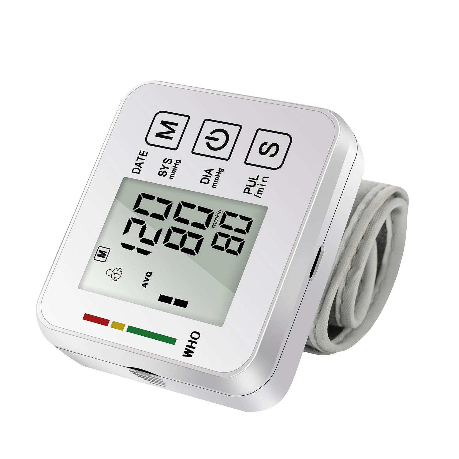 Medical Digital Wrist Blood Pressure Monitor Heart Rate Pulse Meter Measure Sphygmomanometer PR LCD Screen Portable Health Care