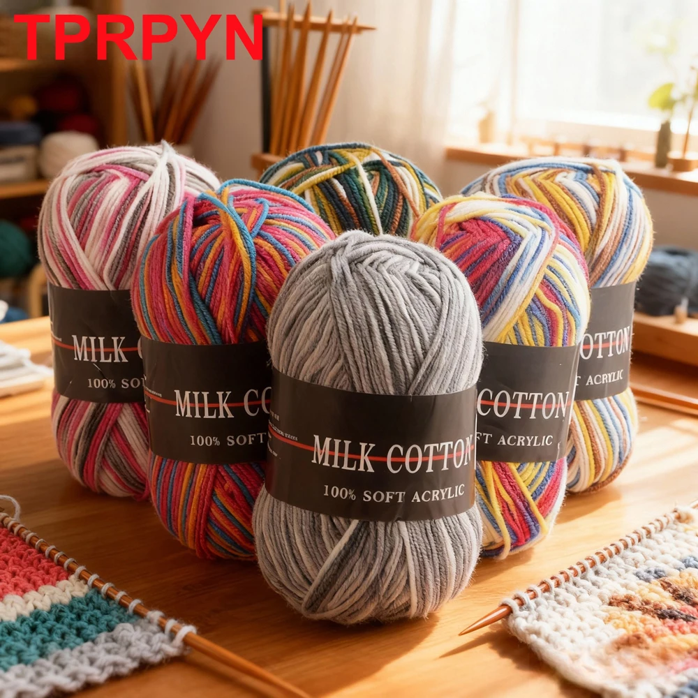 Luxurious Milk Cotton Knitting & Crochet Yarn - 50g Skein