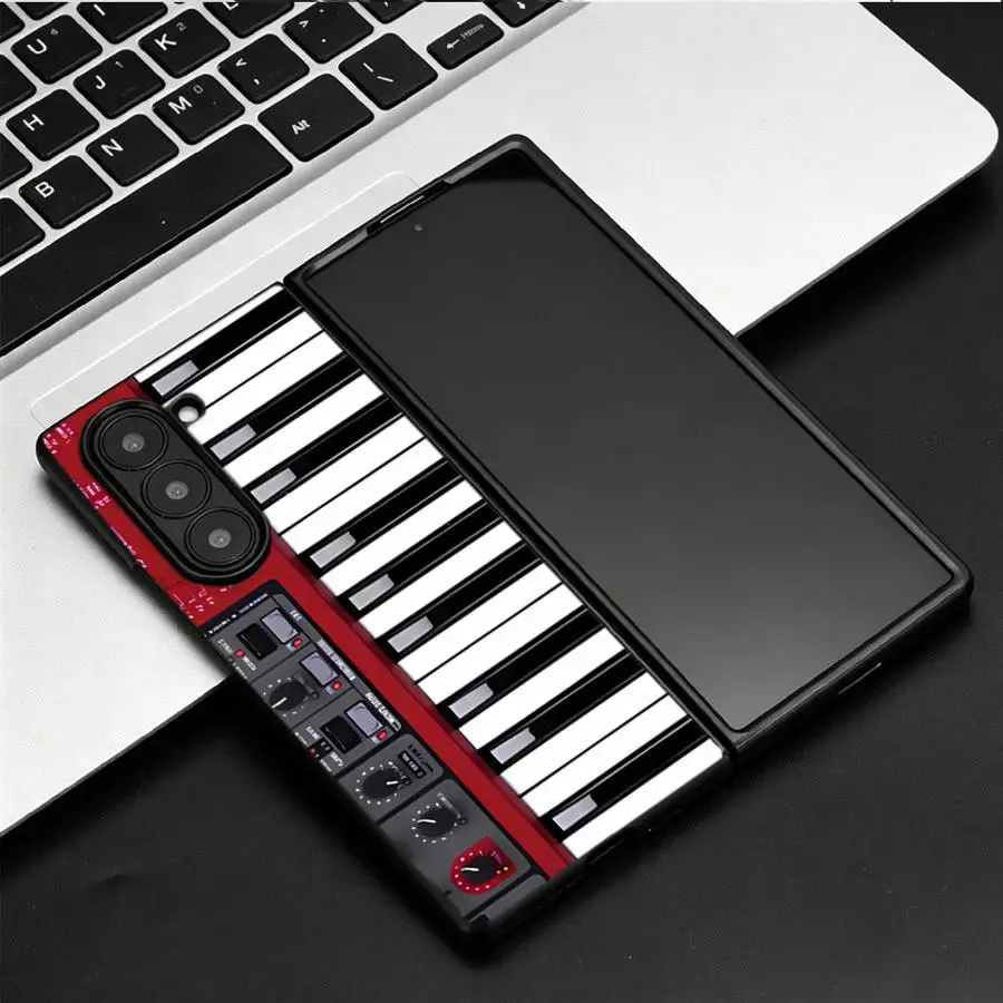 Red Keyboard Piano Design Phone Case - Back Cover