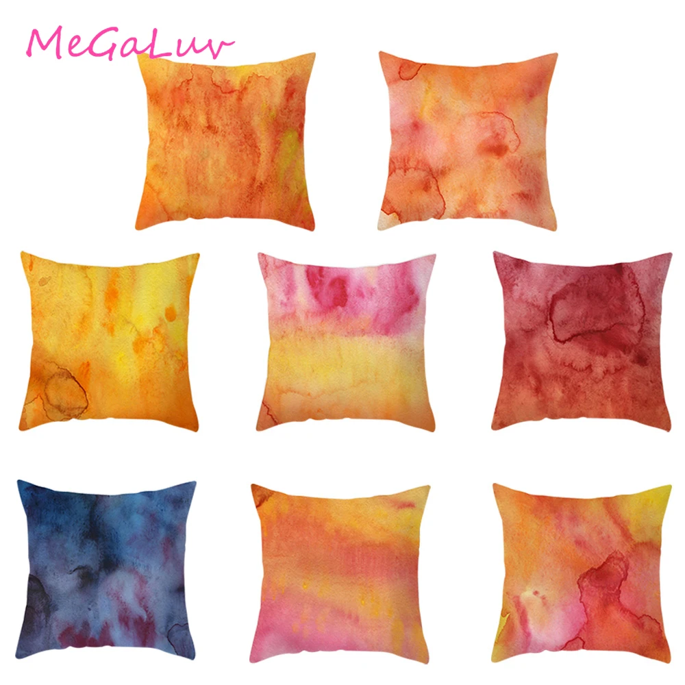 

2PC Sofa Peach Skin Pillow Cover Living Room Bedroom Pillow Cover Soft Cushion Cover Watercolor Abstract Pillow Covers Decor