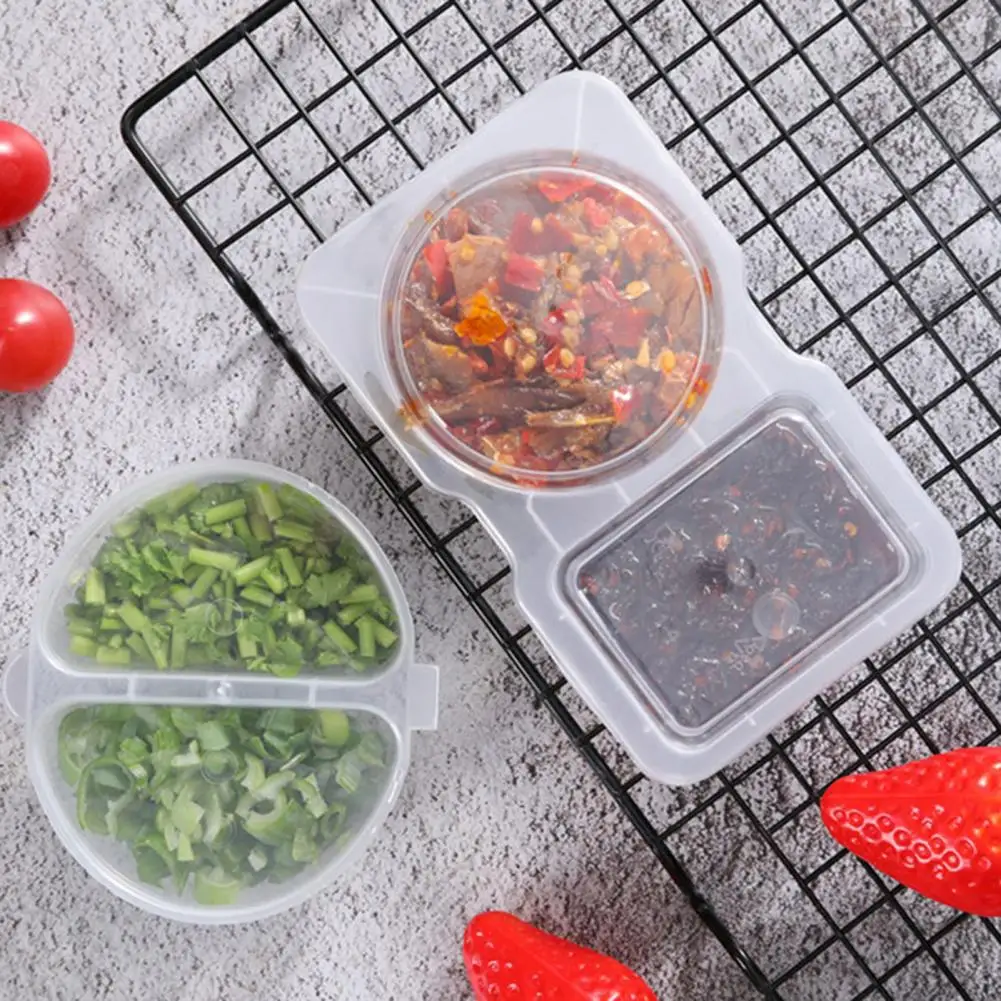 5/10/15/25Pcs Seasoning Box with Leak-proof Lid Dual-compartment Condiment Containers Disposable Reusable Sauce Container