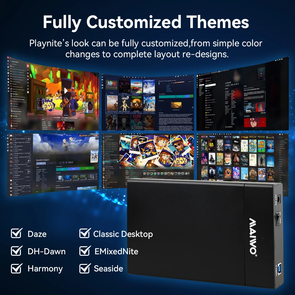 플레이나이트 시스템 Ext 12T 게임용 HDD 게임 콘솔, 플러그 앤 플레이, 380 + AAA 게임, PS2, PS3, PS4, WiiU, N64, DC, PS1, 윈도우 PC용