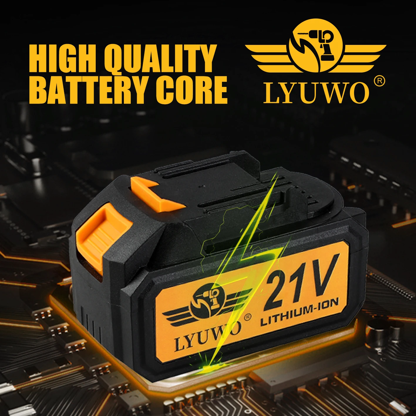LYUWO Electric Wrench 420NM Brushless Electric Wrench High Torque Air Cannon Heavy Duty Automobile Repair High Power Impact Plat 5