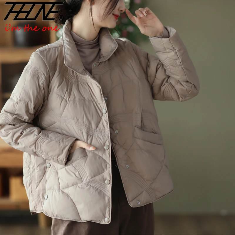 

Winter Jackets for Women 2023 Winter Stand Collar Vintage Winter Coats for Women Button Coats Jackets Casual Quilted Coats