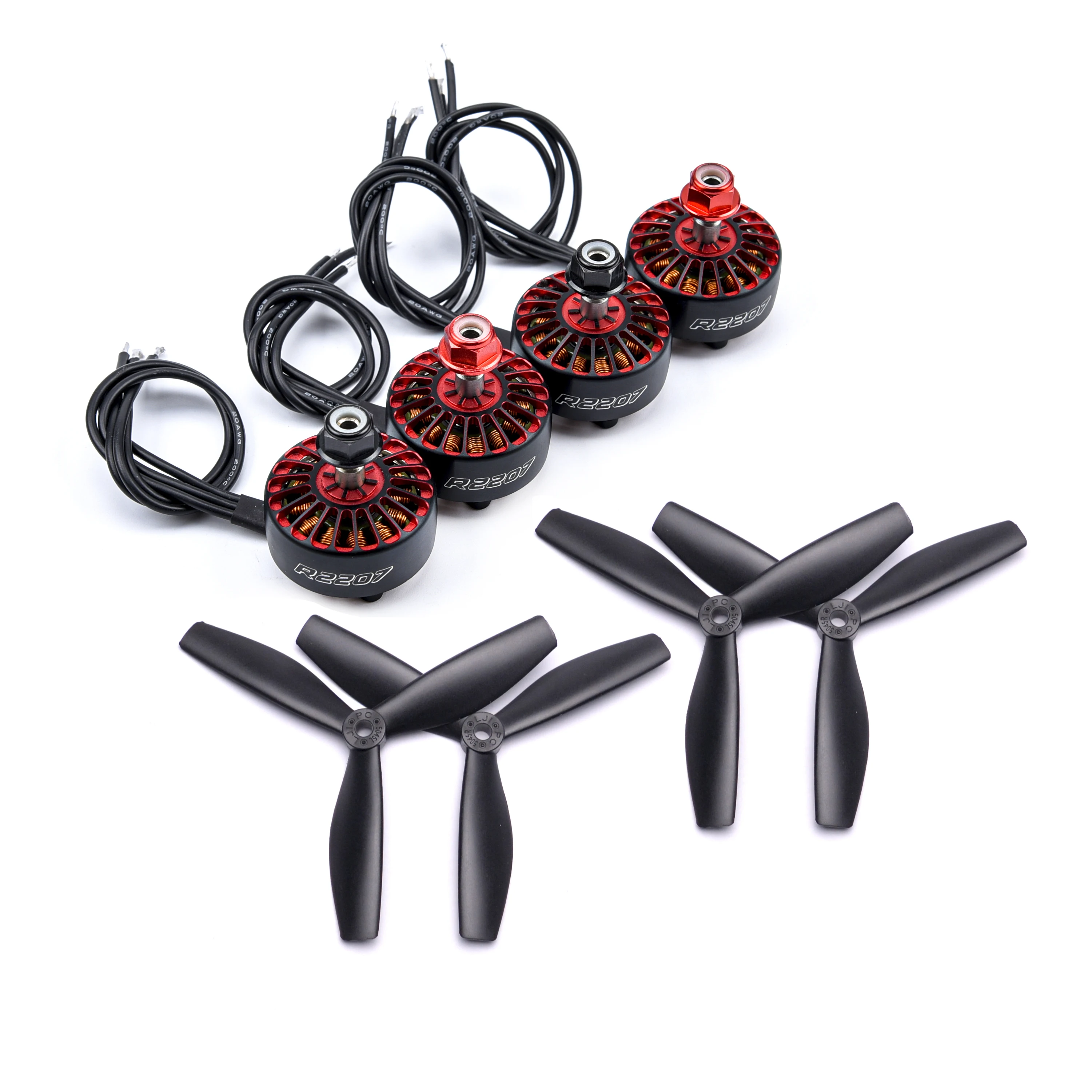Lot de 4 Moteurs Brushless 2207 1800KV 3-6S pour Drone FPV 5 pouces