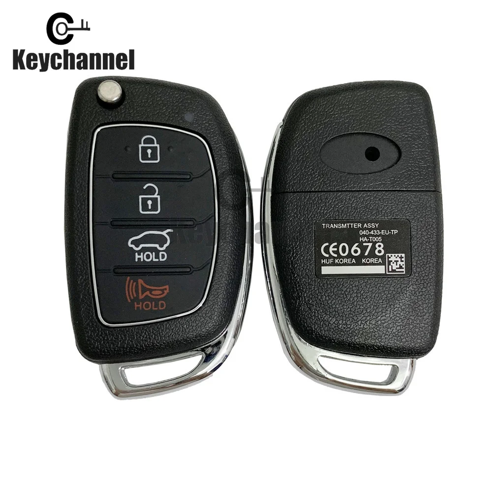 5/10pcs 4 Buttons Car Key Shell Flip Remote Case TOY48 Blade Key Shell for Hyundai Sonata Tucson 95430-C1210 Replacement Shell