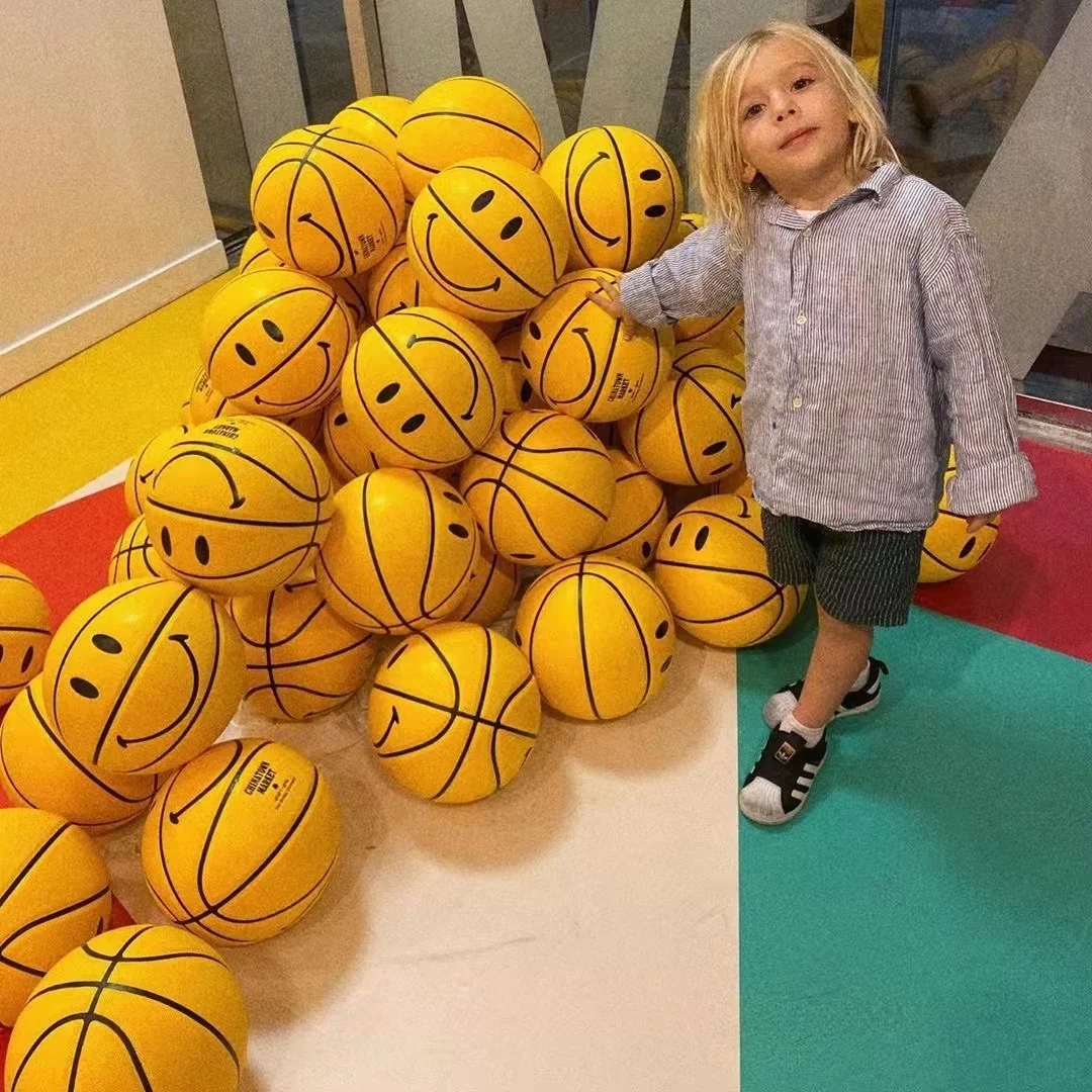 New York Chinatown Smile Basketball Limit 7 Laughing Face Yellow Basketball