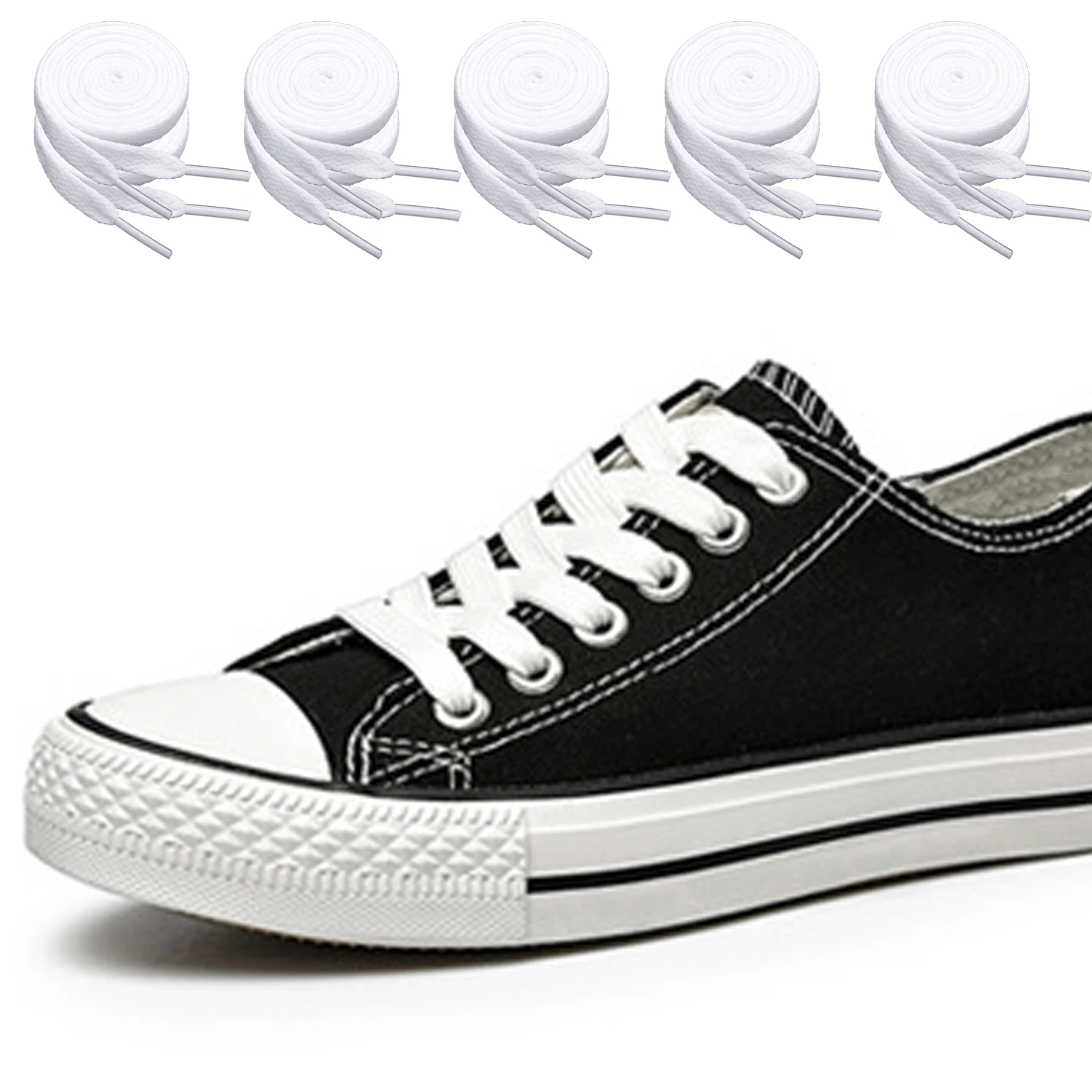 Mehrfarbige Sport-Schnürsenkel, weiß, orange, Sneakers-Schnürsenkel, keine Elastizität, flache Schnürsenkel, lässige Schnürsenkel, Damen und Herren, Spitzenzubehör – Detail 3