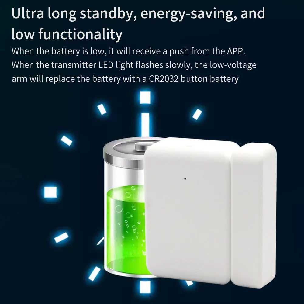 2.4Ghz Draadloze Ttlock Deursensor Deur Contact Detectie Windows Open Close Status Ds2 Werkt Met G2 All Ttlock App Slimme Sloten