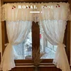Cotton White Warp Ruffled Cherry Curtains for Living Room French Elegant Lace Valance Curtains for Bedroom Wedding Curtains A583 1