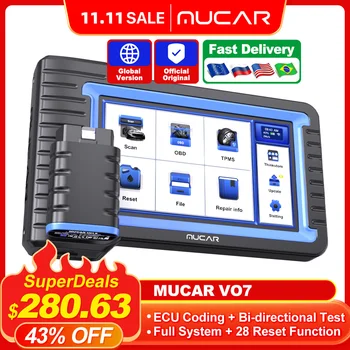 MUCAR VO7 Automotive OBD2 Scanner Professional ECU Coding Bidirectional Test Full System Code 28 Reset Car Diagnosis Tools