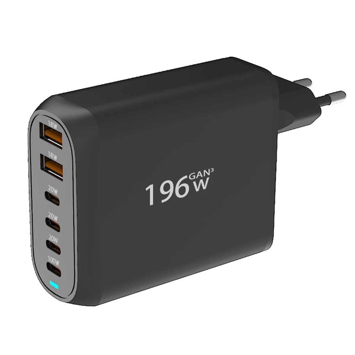 

Зарядное устройство USB C GaN на 6 портов, 196 Вт, евровилка