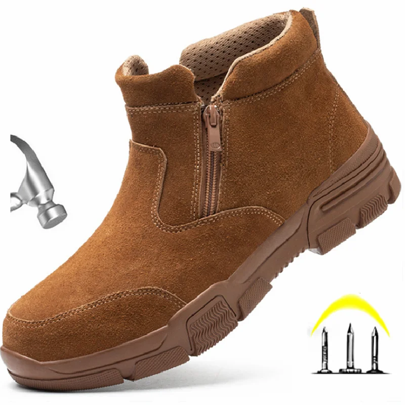 

Steel Toe Cap Boots Men Shoes Puncture-Proof Work Safety Shoes Indestructible Working Waterproof Construction Non-slip Sneakers
