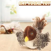 Interactive Cat Toys Flying Bird Cat Toy Flapping Wings Sparrow Catnip Toys Vivid Chirpi]ng Simulation Bird Interactive Cat Toy 3