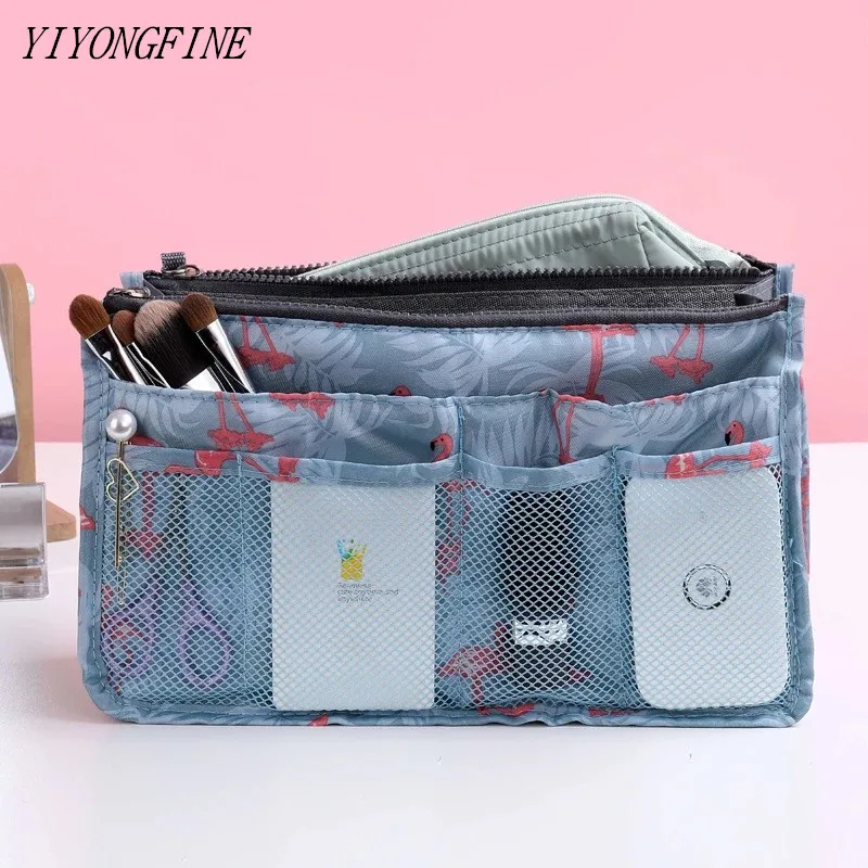 Makeup Organizer Cosmetic Bag Cosmetic Storage Bag Makeup Bag Cosmetic Case Double Zipper Cosmetic Storage Bag Nylon Travel Organizer Handbag Multifunction Tote Makeup Bag Women
