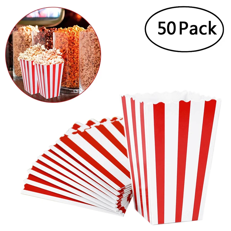 20/50 stücke Popcorn Box Eimer Pommes Frites Tasse Film Nacht Kinder Geburtstag Party Favors Snack Container Tasche Hochzeit Weihnachten liefert