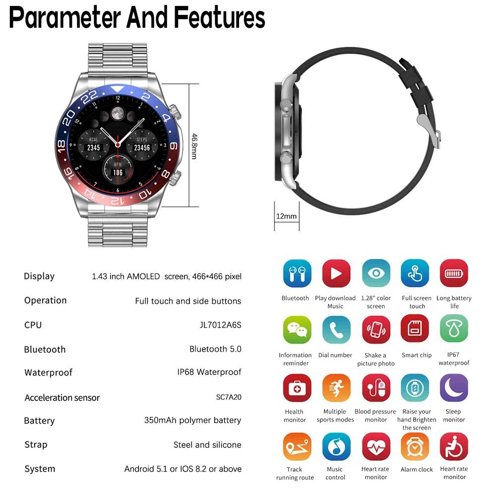 2026 new smart watch sleep monitoring Bluetooth call high-definition displaywrist liftbright screen round screen smart watch 6