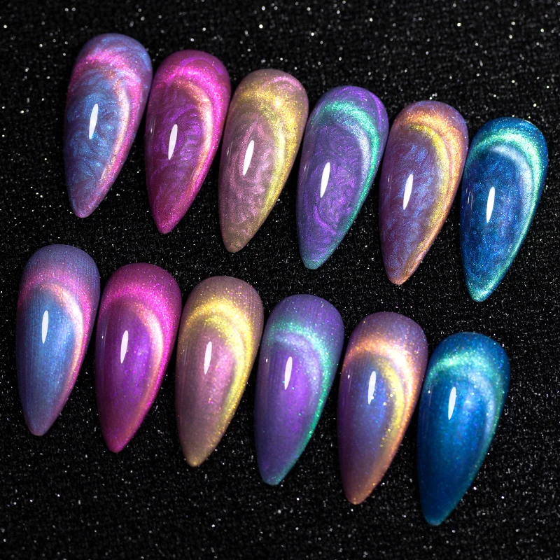 Aurora Polaris Shell Thread Cat Magnetic Gel Nail Polish Glitter Pearl Cat Eye Gel Semi-Permanent Nail Art Varnish For Manicure